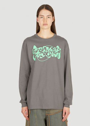 Boiler Room x P.A.M. Logo Print Long Sleeve T-Shirt Grey bor0350006