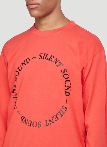 Silent Sound Logo Print Long T-Shirt Red sls0338005