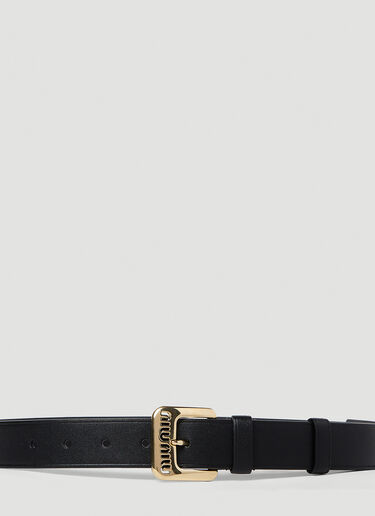 Perforated Logo Belt Miu Miu Perforated Logo Belt Black miu0252055