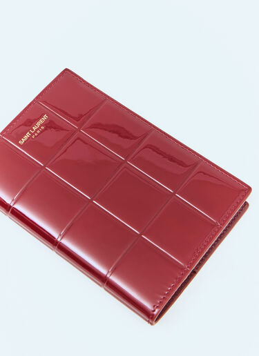 Saint Laurent 漆皮绗缝双折钱夹  红色 sla0258032