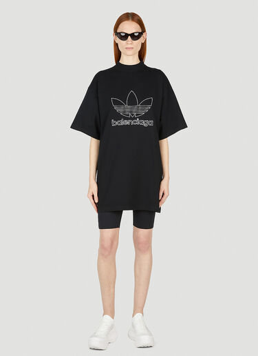 Balenciaga x adidas 徽标印花 T 恤 黑色 axb0251008