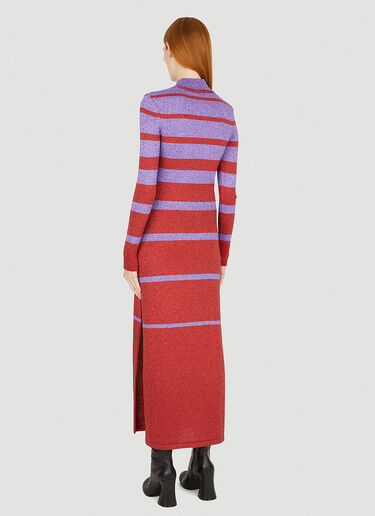 Rabanne Metallic Stripe Long Dress Red pac0251001