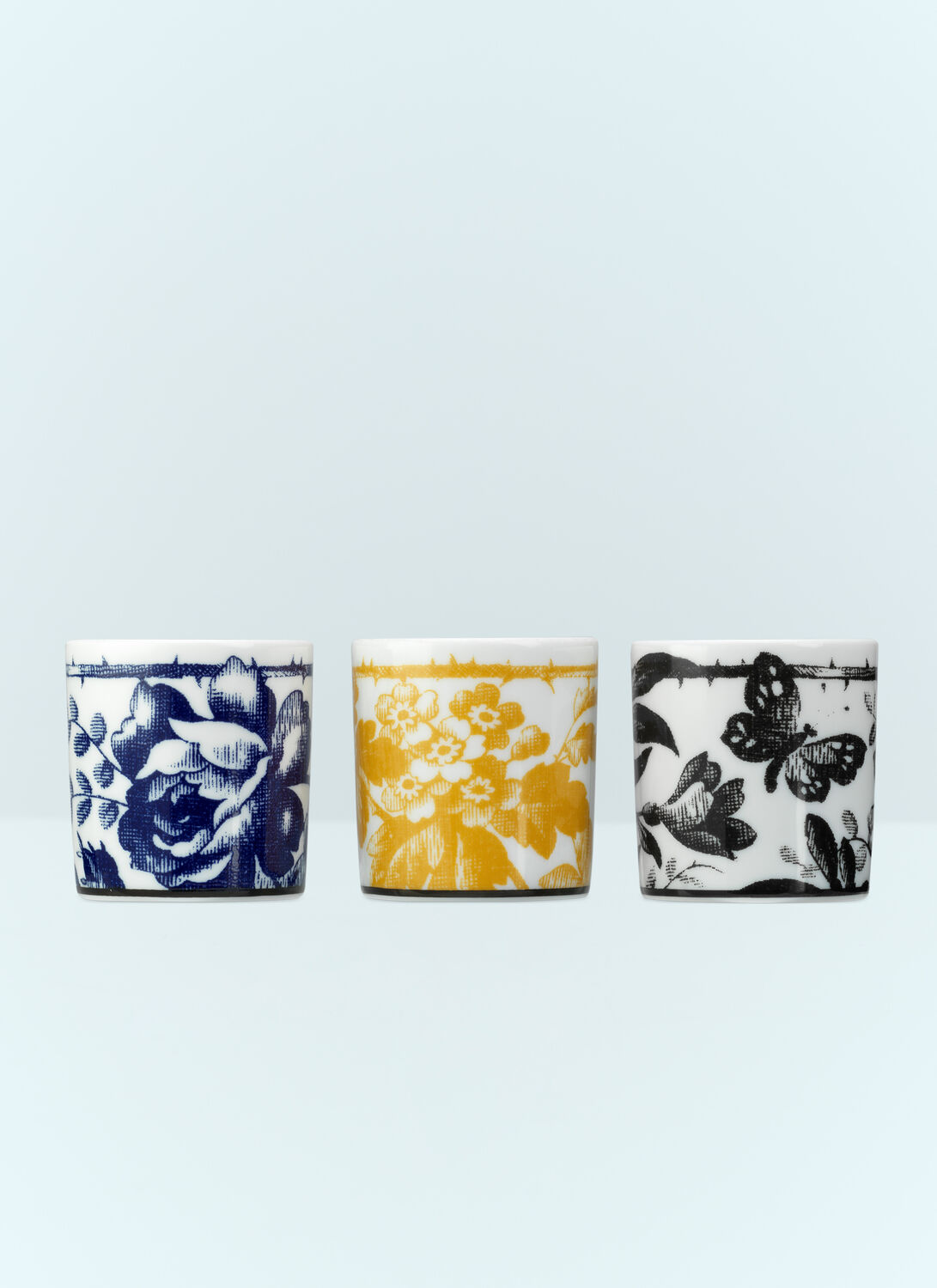 Shop Gucci Set Of Three Herbarium Candles In Multicolour