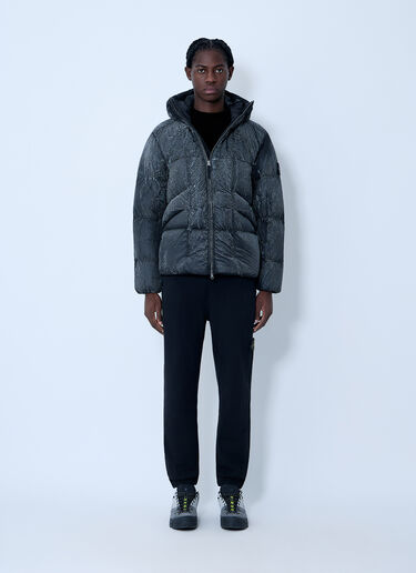 Stone Island Printed Short Down Jacket Black sto0164009