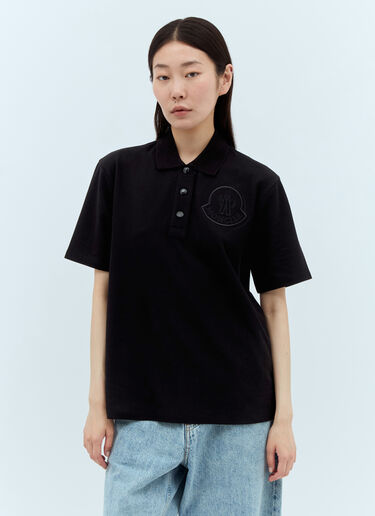 Moncler 로고 패치 폴로 셔츠  블랙 mon0257042