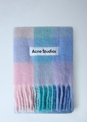 Acne Studios Mohair Checked Scarf Light Blue acn0265041