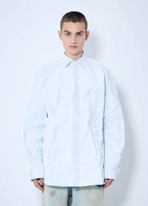 Vetements Metalized Wrinkled Shirt Light Blue vet0160003