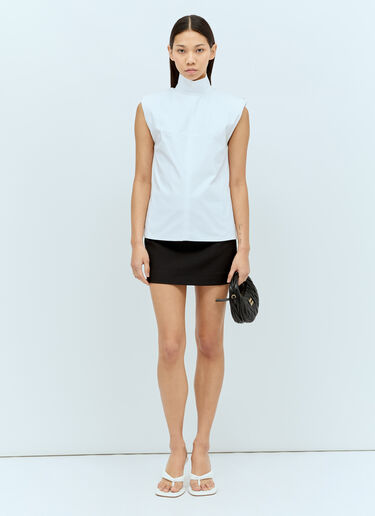 Sportmax 하이넥 캔버스 탑 화이트 spx0256020