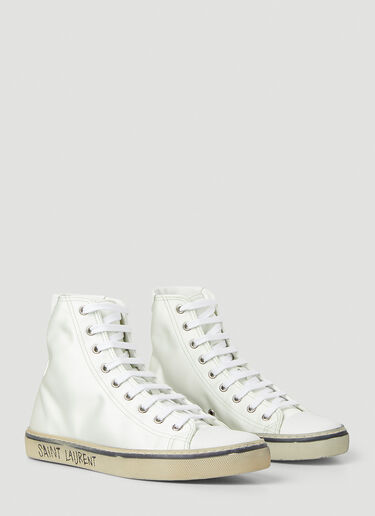 Saint Laurent Malibu Satin Sneakers White sla0250072