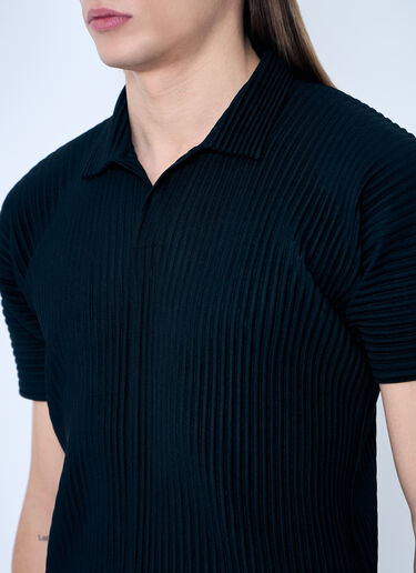 Homme Plissé Issey Miyake Pleated Polo Shirt Black hmp0159015