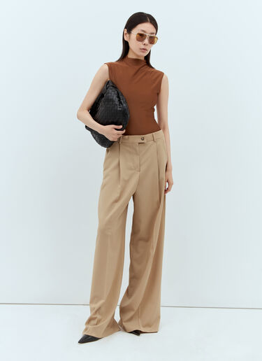 Sportmax 闪亮莱卡连体紧身衣 棕色 spx0257007