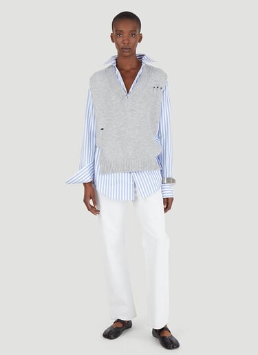 Maison Margiela Knit Vest Layered Shirt Blue mla0246006