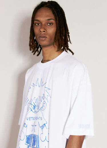 VETEMENTS Scribbled Teen T-Shirt White vet0156001