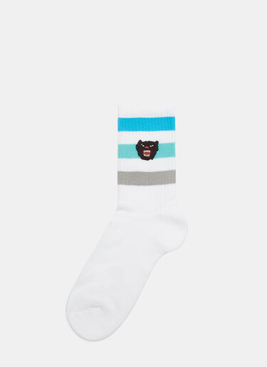 Gucci Little Slam Panther Knit Socks White guc0129046