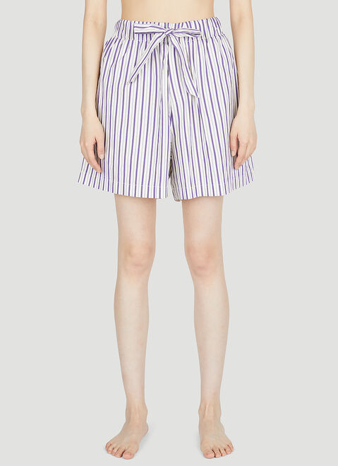 Balmain Lido Stripe Sleep Shorts Grey bln0253009