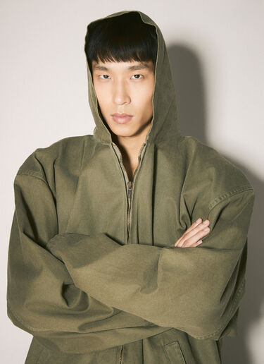 Balenciaga Hooded Zip-Up Jacket Green bal0158001