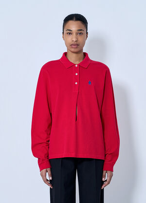 Prada Cotton Piqué Polo Shirt Red pra0264023