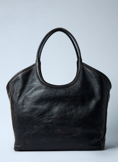 Leather Logo Motif Tote Bag Miu Miu Leather Logo Motif Tote Bag Brown miu0262118