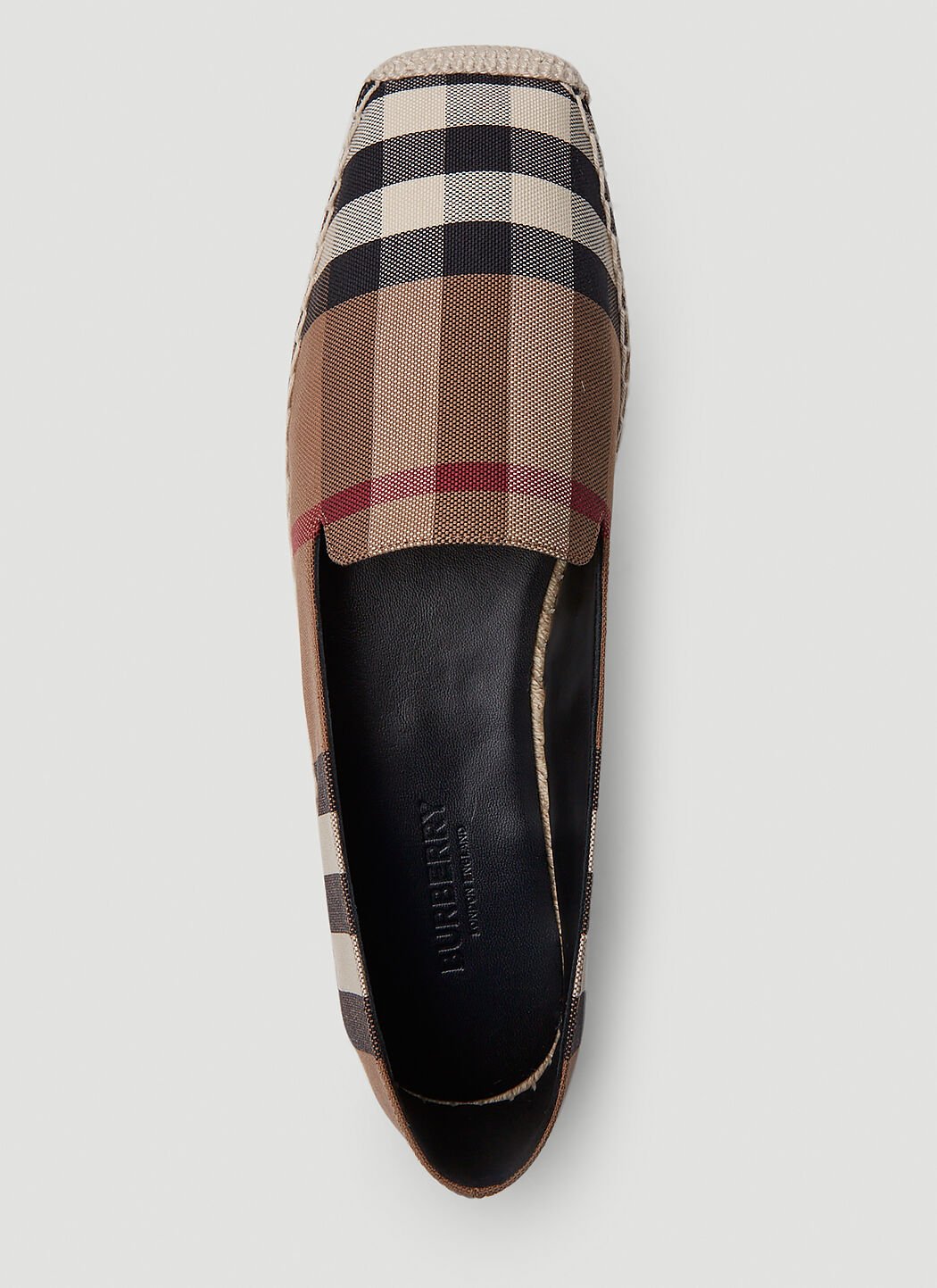 Burberry Check Espadrille Flats in Brown LN CC