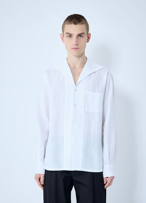 Dolce & Gabbana Linen Spread Collar Shirt Black dol0160003