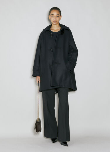 Saint Laurent Duffle Wool Coat Black sla0253025