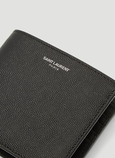 Saint Laurent Foil Stamped Bi-Wallet Black sla0138023