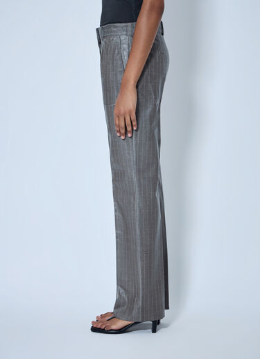 LN-CC® - Acne Studios: Coated Pinstripe Trousers - Grey Acne Studios Coated Pinstripe Trousers Grey acn0264043