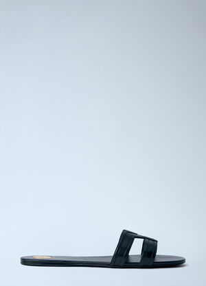 Saint Laurent Mabrouka Leather Sandals Black sla0263030