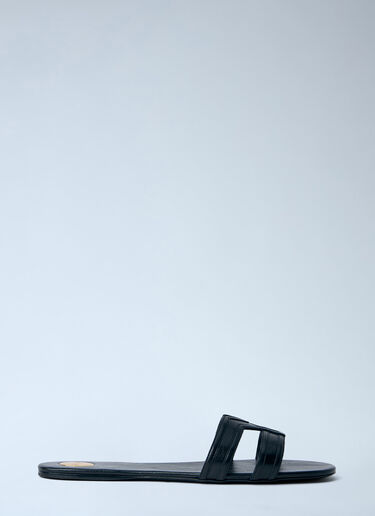 Saint Laurent Mabrouka Leather Sandals Black sla0263030