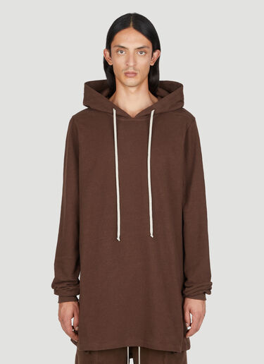 Rick Owens Long Hooded Sweatshirt Brown ric0153013