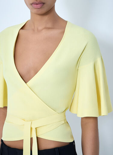 Jacquemus Wrap Knit Top Yellow jac0264018