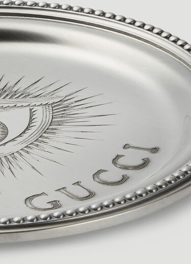 Gucci Set of Two Bee Coasters Silver wps0680044