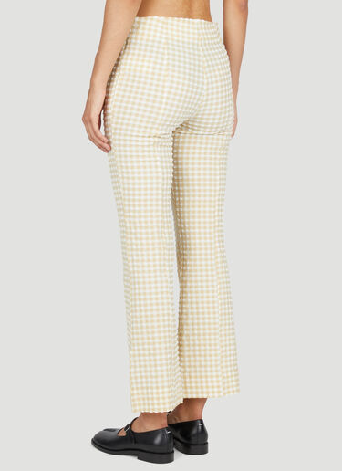 GANNI Cropped Stretch Seersucker Pants Beige gan0253077
