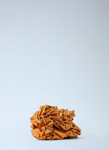 Dries Van Noten ラッフルクランクルドレザークラッチバッグ ゴールド dvn0263021