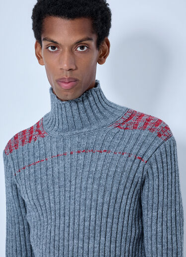 LN-CC® - Dries Van Noten: Ribbed Turtleneck Sweater - Grey Dries Van Noten Ribbed Turtleneck Sweater Grey dvn0165024