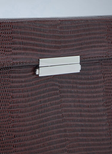 LN-CC® - Toteme: Clip Lizard-Embossed Shoulder Bag - Brown Toteme Clip Lizard-Embossed Shoulder Bag Brown tot0265085