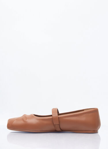 Marni Mary Jane Ballerina Flats Brown mni0259016