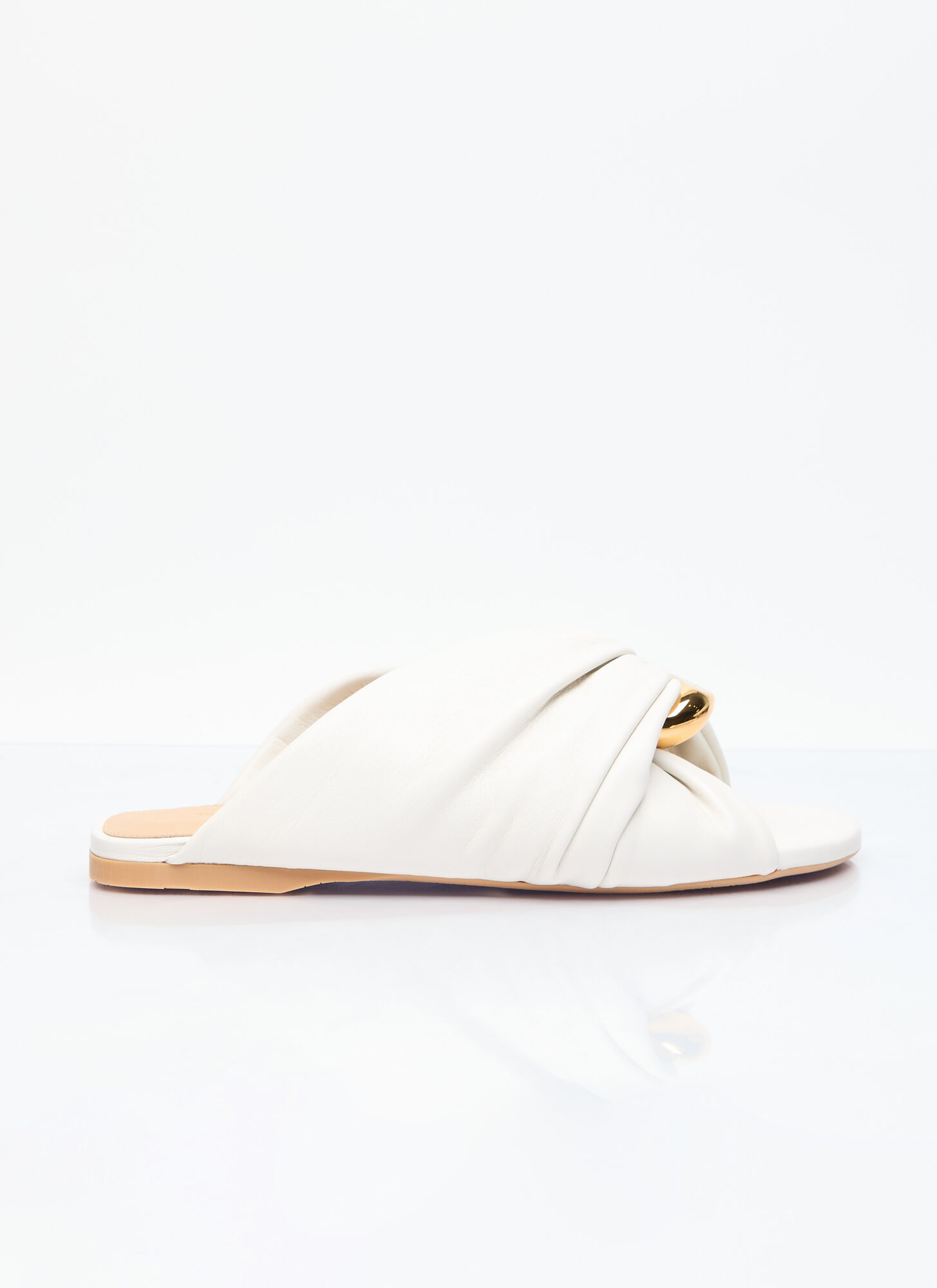 Shop Jw Anderson Corner Leather Flats In White