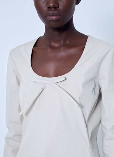Miu Miu Stretch Poplin Mini Dress Cream miu0266056