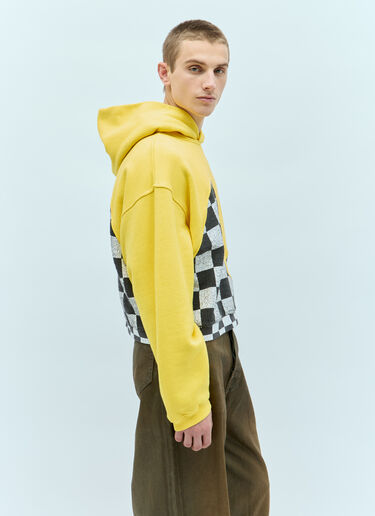 ERL Checker Swirl Hooded Sweatshirt Yellow erl0156017