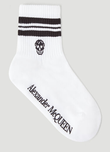 Alexander McQueen Logo Intarsia Socks White amq0245063