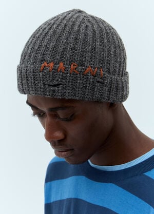 Marni Wool Beanie Hat Blue mni0159001
