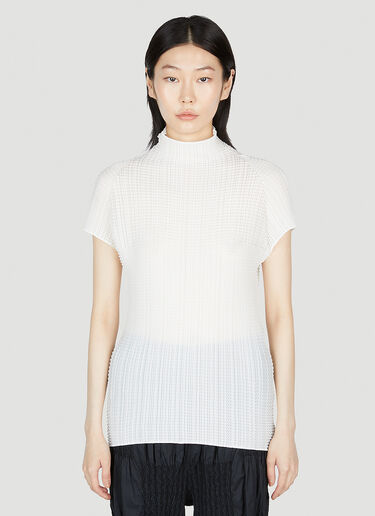 Issey Miyake Wooly Pleats Top White ism0253003