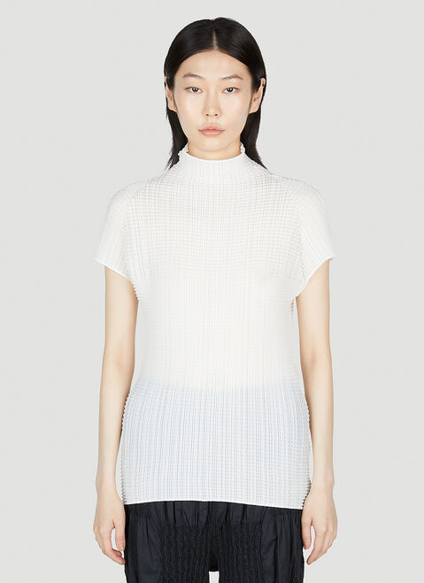 Issey Miyake Wooly Pleats Top ホワイト ism0254004