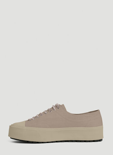 LN-CC® - OAMC: Logo Patch Lace Up Sneakers - Beige OAMC Logo Patch Lace Up Sneakers Beige oam0152014