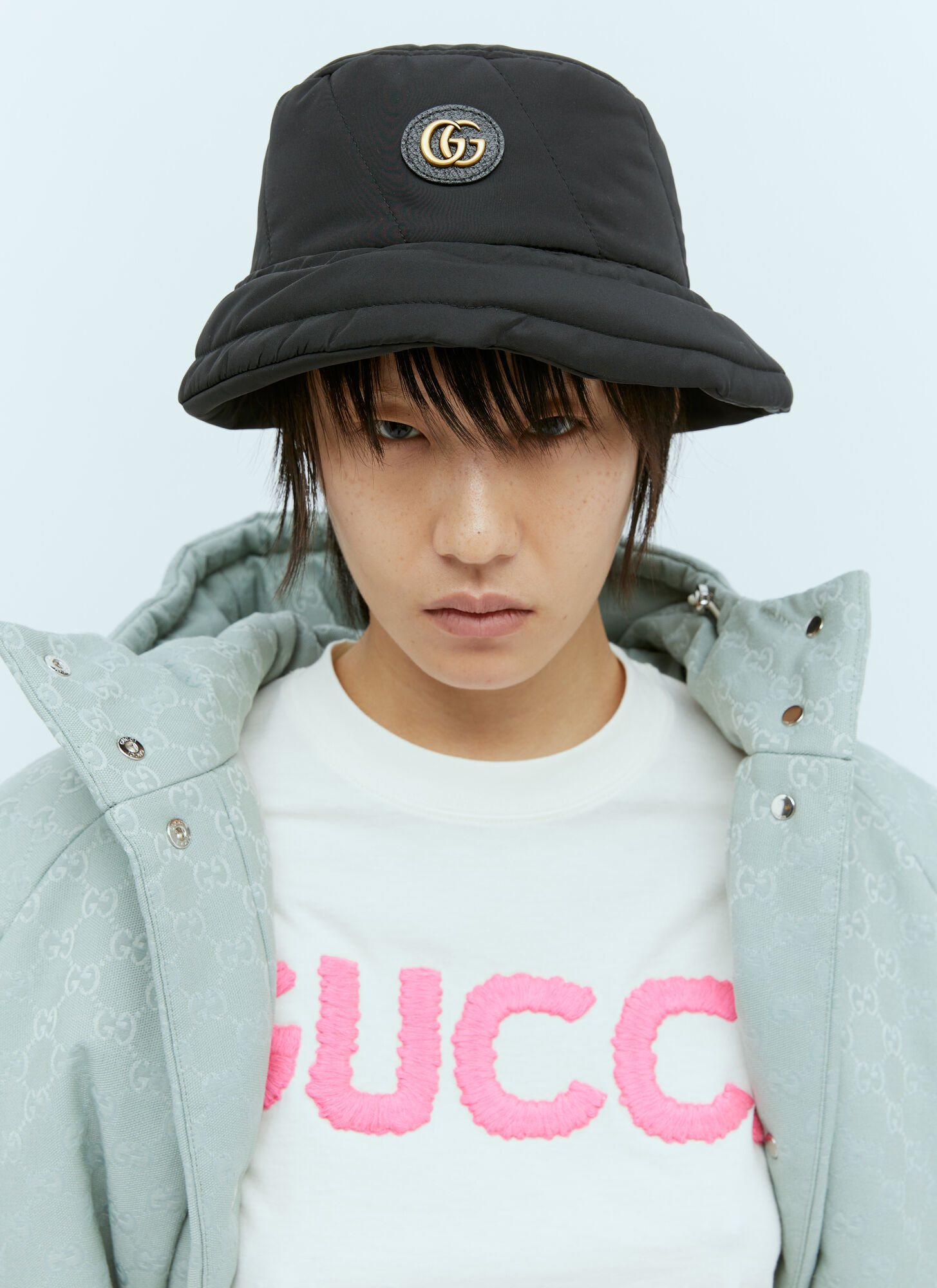 Gucci Logo Plaque Bucket Hat In Black
