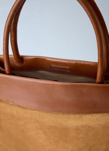 Dries Van Noten Blossom Suede Top Handle Bag Brown dvn0264038