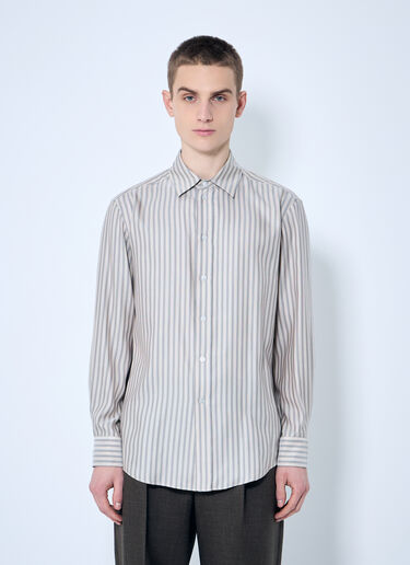 The Row Luigi Striped Shirt Beige row0159002