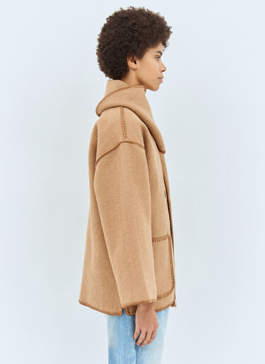 TOTEME Embroidered Scarf Jacket Camel tot0258008