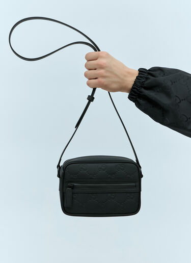 Gucci GG Rubber-Effect Mini Crossbody Bag Black guc0155149